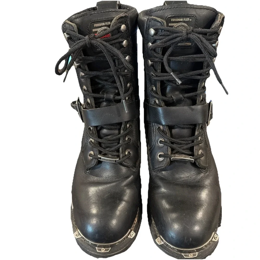Milwaukee Freedom Flex‎ Leather Motorcycle Boots Performance Footwear Mens 10D